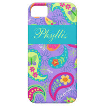 Lavender Paisley iPhone Personalized Case