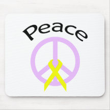 Lavender Peace Word & Ribbon Mousepad