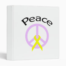 Lavender Peace Word & Ribbon Vinyl Binder