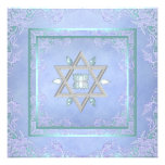 Lavender Purple and Teal Blue Bat Mitzvah Personalized Announcement