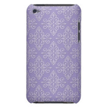 Lavender Purple Damask Pattern iPod Touch Case
