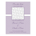 Lavender Purple Eggshell Save the Date Postcard