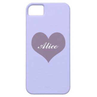 Lavender Purple Heart Minimalist Easy Customize iPhone 5 Case