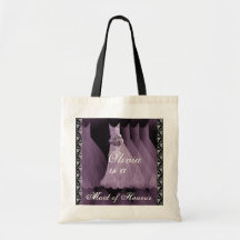 LAVENDER PURPLE Maid of Honour Cotton Tote Bag