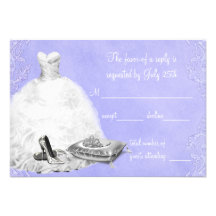 Lavender Purple Quinceanera RSVP Personalized Invitation