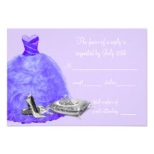 Lavender Purple Quinceanera RSVP Personalized Invitations
