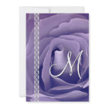 Lavender Purple  Rose and Lace Wedding Template Invitation