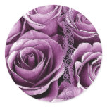 LAVENDER PURPLE Roses - Wedding Envelope Seal stickers