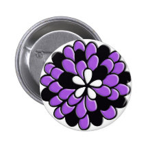 Lavender Purple Stained Glass Flower Buttons