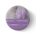 Lavender purple wedding party name tags buttons