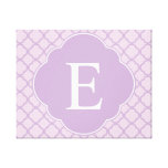 Lavender Quatrefoil Custom Monogram Canvas Print