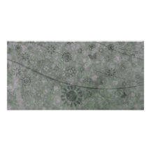 Lavender Retro Flowers and Butterflies Abstract Custom Photo Card