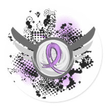 Lavender Ribbon Wings General Cancer