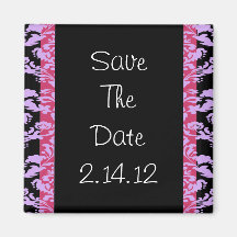 Lavender Rococo Elegant Black Set Magnets