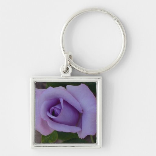 lavender rose square premium keychain