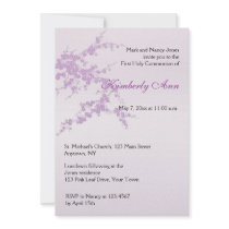 Lavender Sakura Communion Invitation