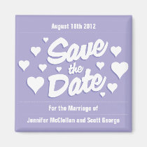 Lavender Save the Date Hearts Save the Date Magnet magnets