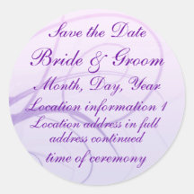 Lavender 'Save the Date' stickers