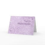 Lavender Swirls Thank You Bridesmaid Card