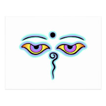 Lavender teal Buddha Eyes.png Post Card