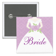 Lavender Wedding Dress Bridal Party Button