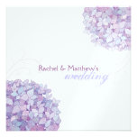Lavender, White Hydrangea Shimmer Wedding Invites