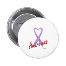 LavenderHeartRibbonAwareness Pin