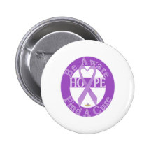 LavenderHeartRibbonBeAwareFindCureDark Pin