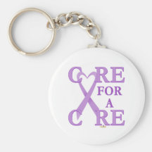 LavenderHeartRibbonCareCureLight Keychains