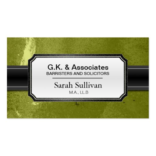 Law Business Card - Black Stylish Lawyer Attorney