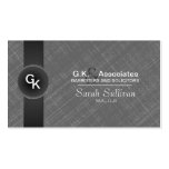 Law Business Card - Grey Black Monogram Stylish