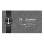 Law Business Card Grey Black Stylish Scale Justice