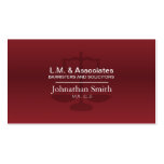 Law Business Card - Red & Black Lawyer Attorney