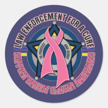 Law Enforcement For A Cure Breast Cancer Round Sticker