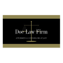 Law Firm Gold/Black Banner Business Card Templates