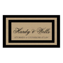Law Firm Lawyer Attorney Black Borders Dark Tan Business Cards