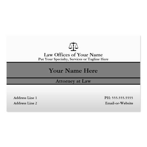 law office business cards