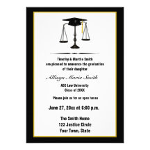 Law School Graduate Annoucement Personalized Invite