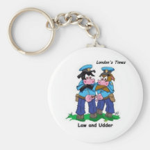 Law & Udder Funny Cow Cartoon Gifts, Collectibles Keychain