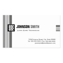Lawn Care Technician - Creative Black White Business Card Template