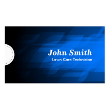 Lawn Care Technician - Modern Dark Blue Business Card Template