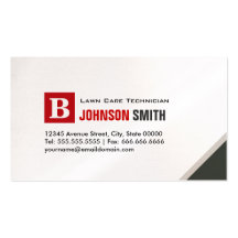 Lawn Care Technician - Simple Chic Red Business Card