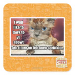 Lawn Sprinklur Timer Square Stickers