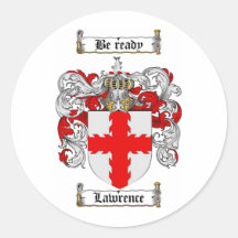 LAWRENCE FAMILY CREST -  LAWRENCE COAT OF ARMS STICKER