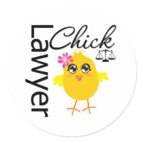 Lawyer Chick Round Stickers