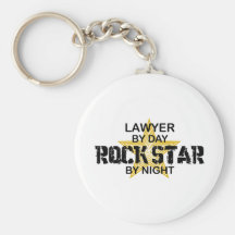 Lawyer Rock Star by Night Keychain