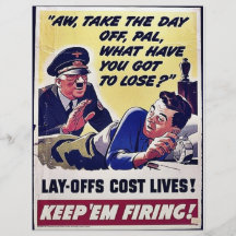 Lay Offs Cost Lives! Full Color Flyer