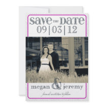 Layers - Custom Save the Date - Magenta & White