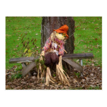 "Laying Down On The Job" Scarecrow Postcard