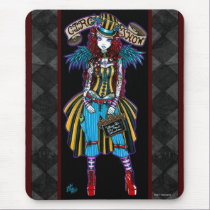 "Layla" Steampunk Circus Tattoo Sideshow Mousepad mousepads